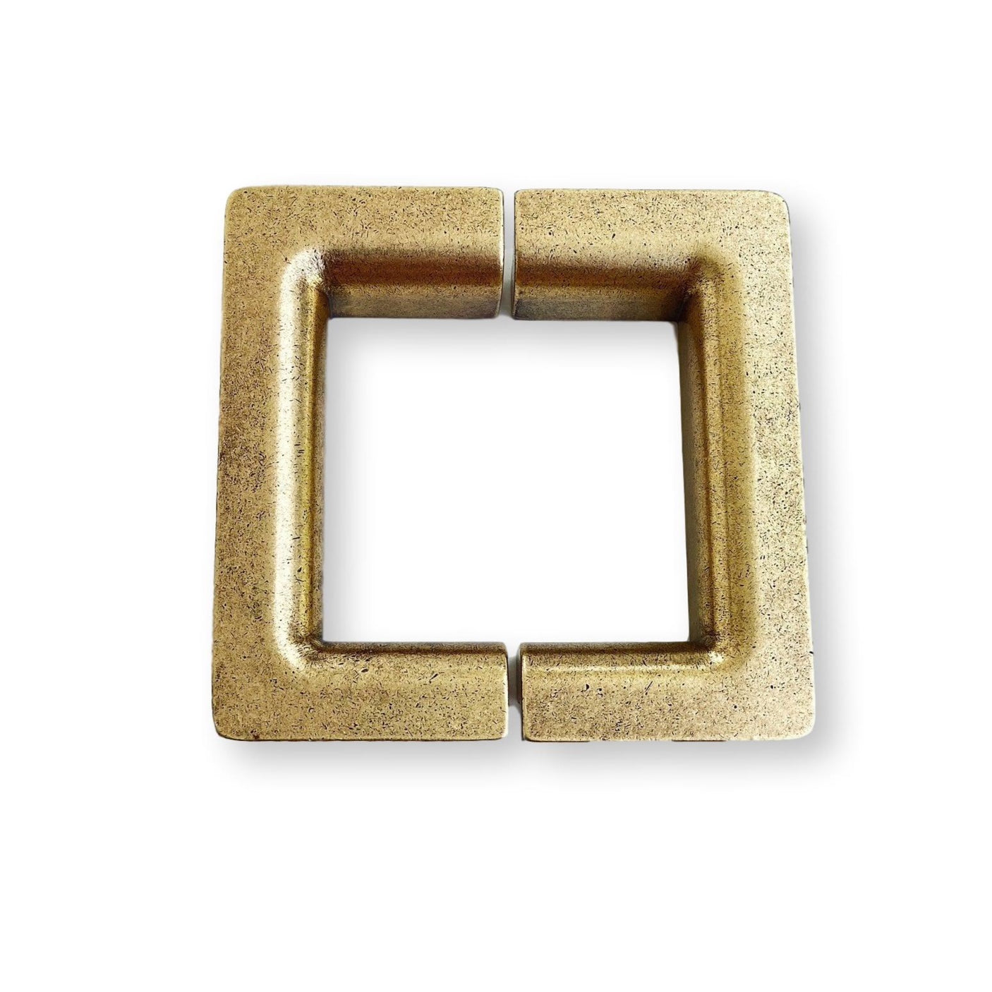 Soho Aged Brass Half-Square Drawer Handles - Forge Hardware Studio