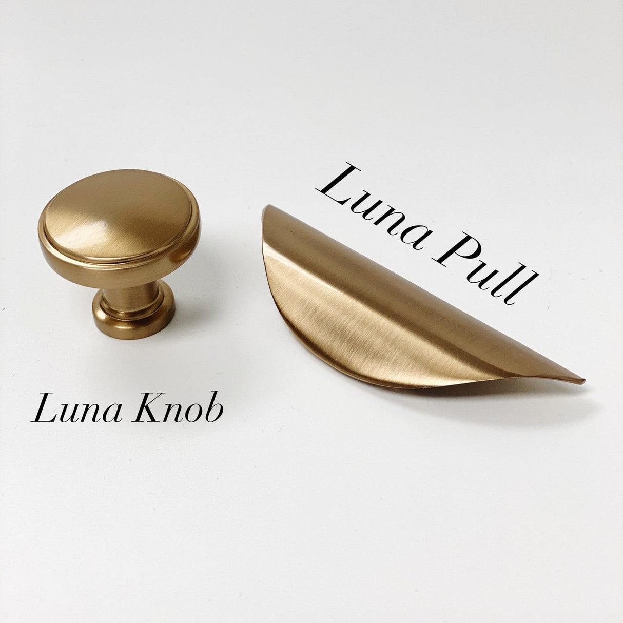 Luna Champagne Bronze Drawer Pull - Cabinet Handle - Forge Hardware Studio