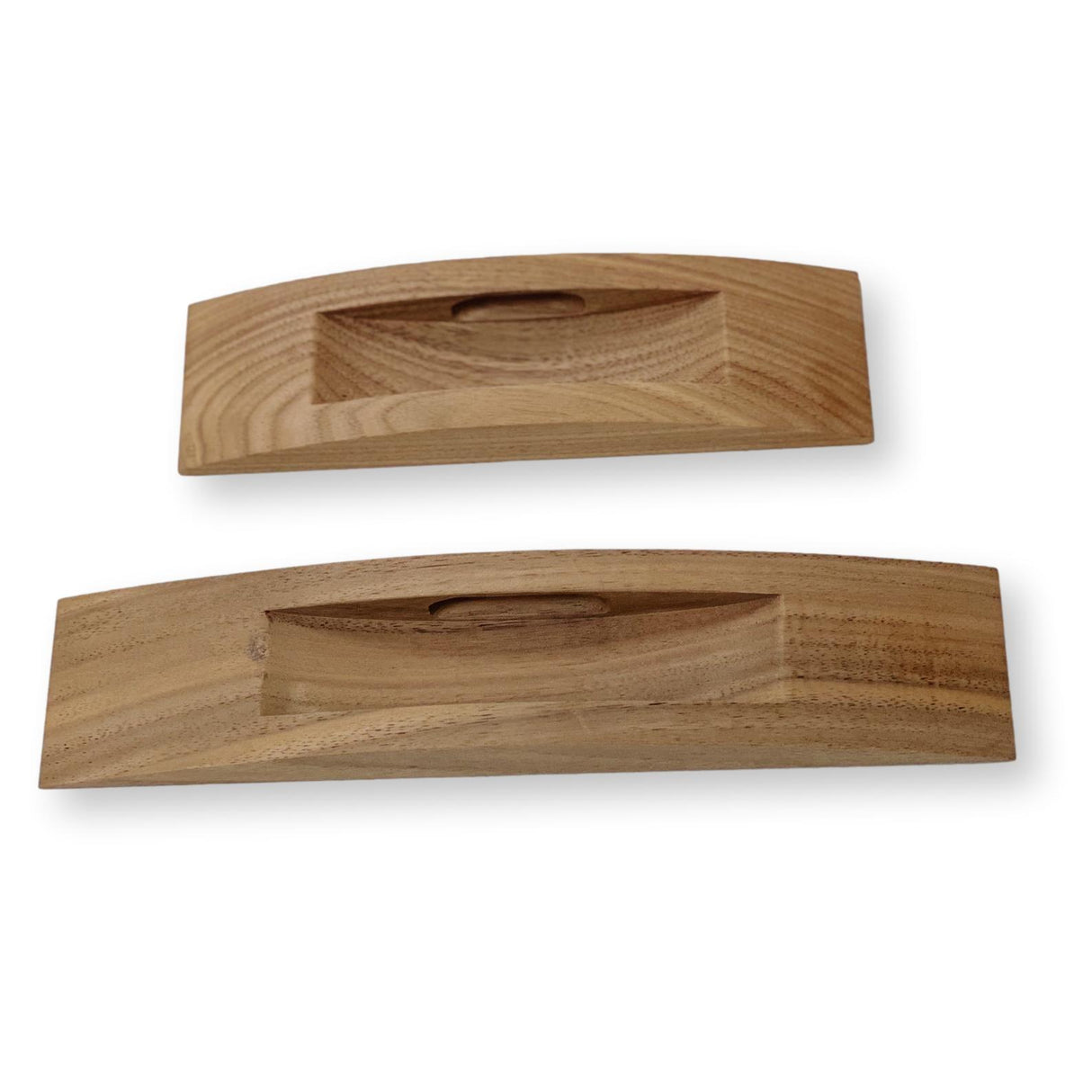 Walnut Flush Mid-century Modern Wood Drawer Handles - Forge Hardware Studio