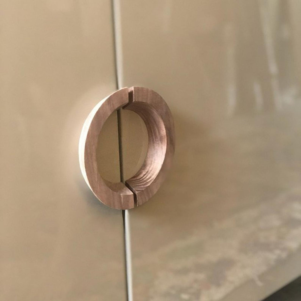 Wood Drawer Pull Walnut Mid-century Modern Semi-Circle Wood Handles - Forge Hardware Studio