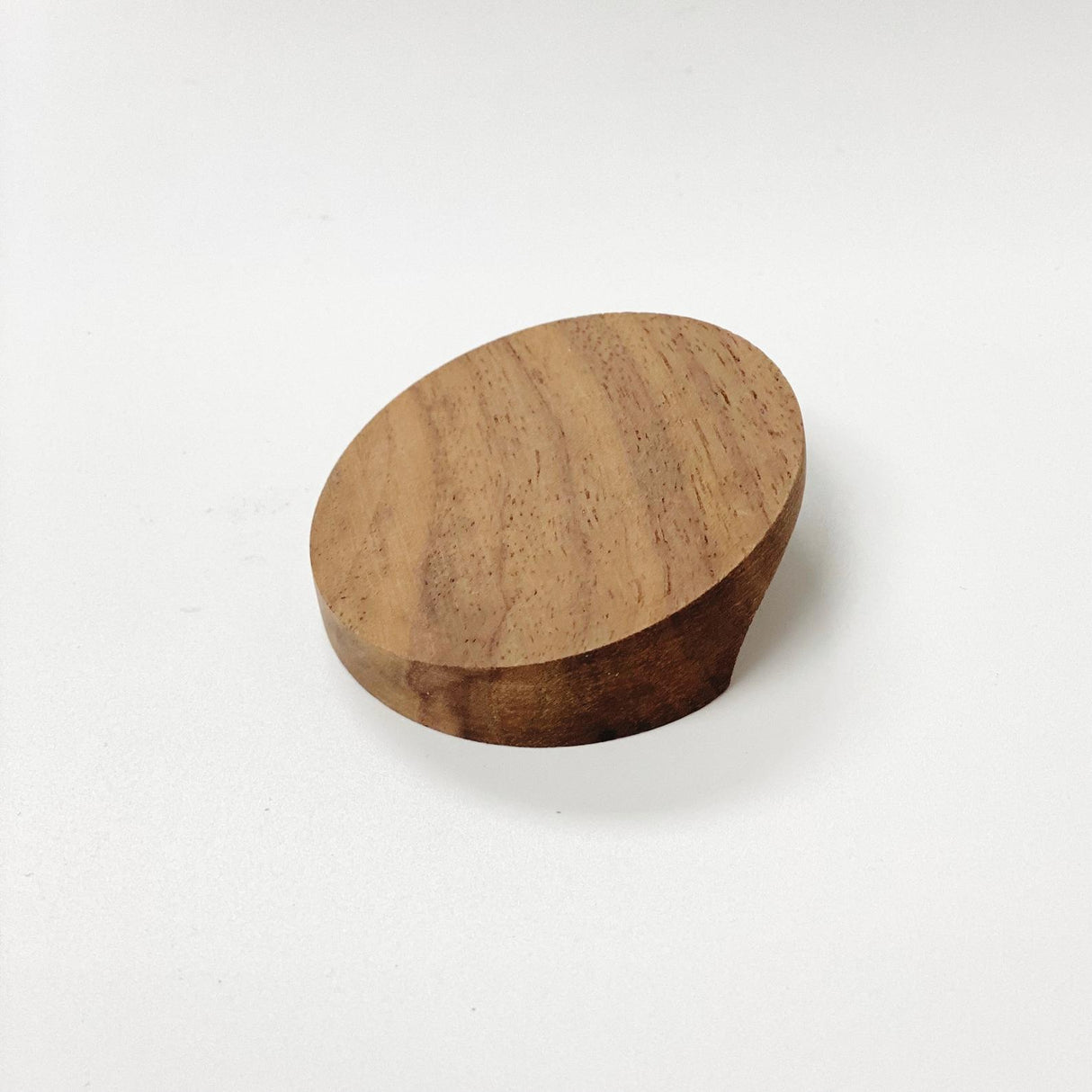Wood Cabinet Knobs ""Slanted" Round Mid-century Modern Hardware - Forge Hardware Studio