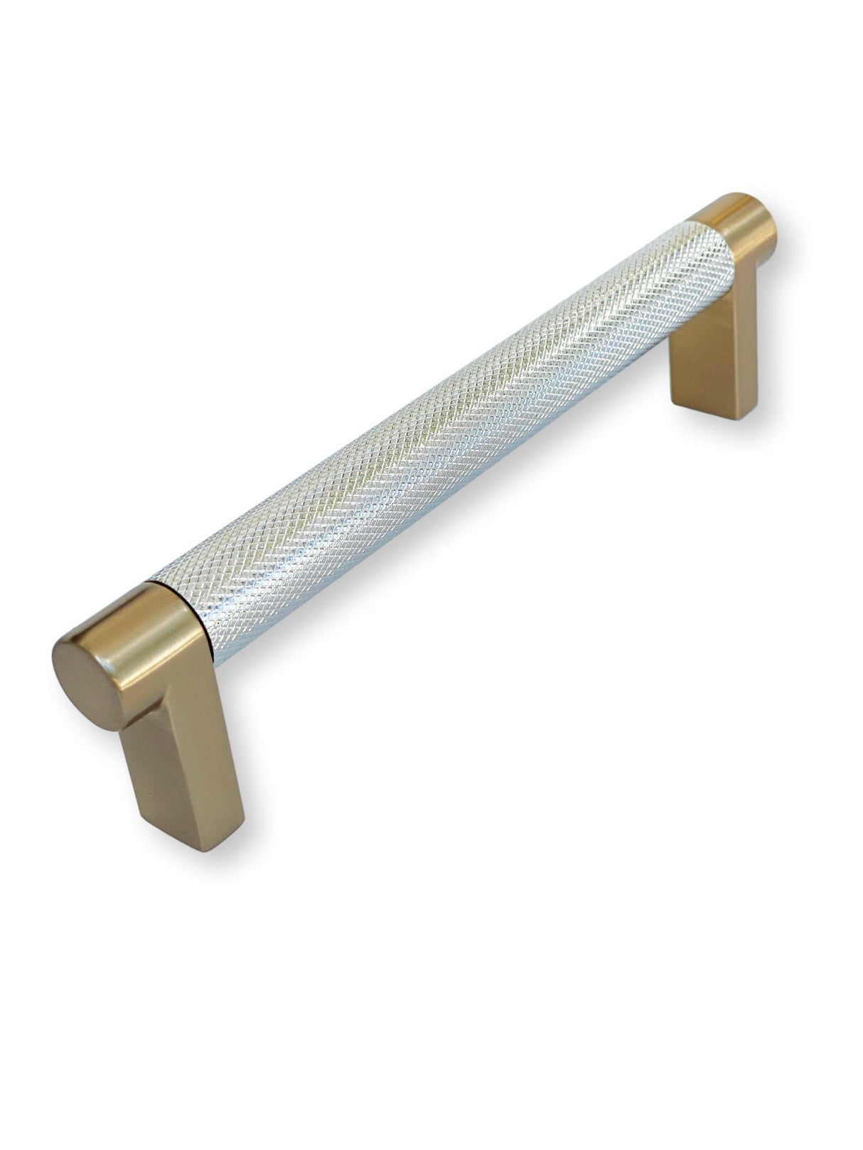 Knurled "U-Shaped" Champagne Bronze and Nickel Drawer Pulls - Forge Hardware Studio