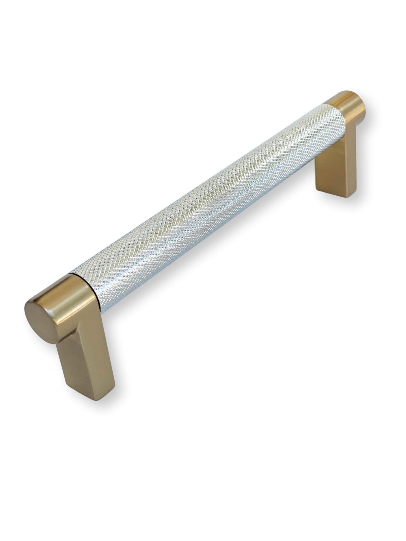 Knurled "U-Shaped" Champagne Bronze and Nickel Drawer Pulls - Forge Hardware Studio