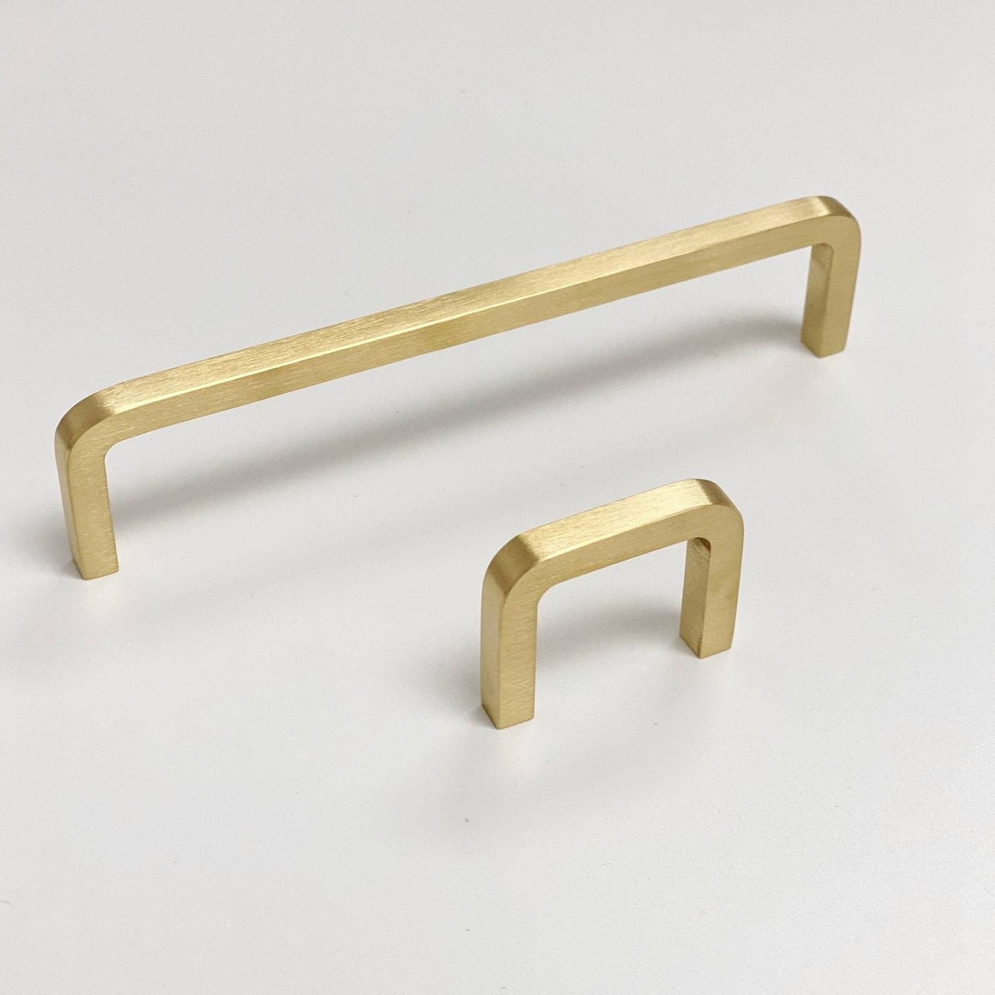 Unlacquered Brushed Brass "Lumia" Cabinet Knobs and Drawer Pulls - Forge Hardware Studio