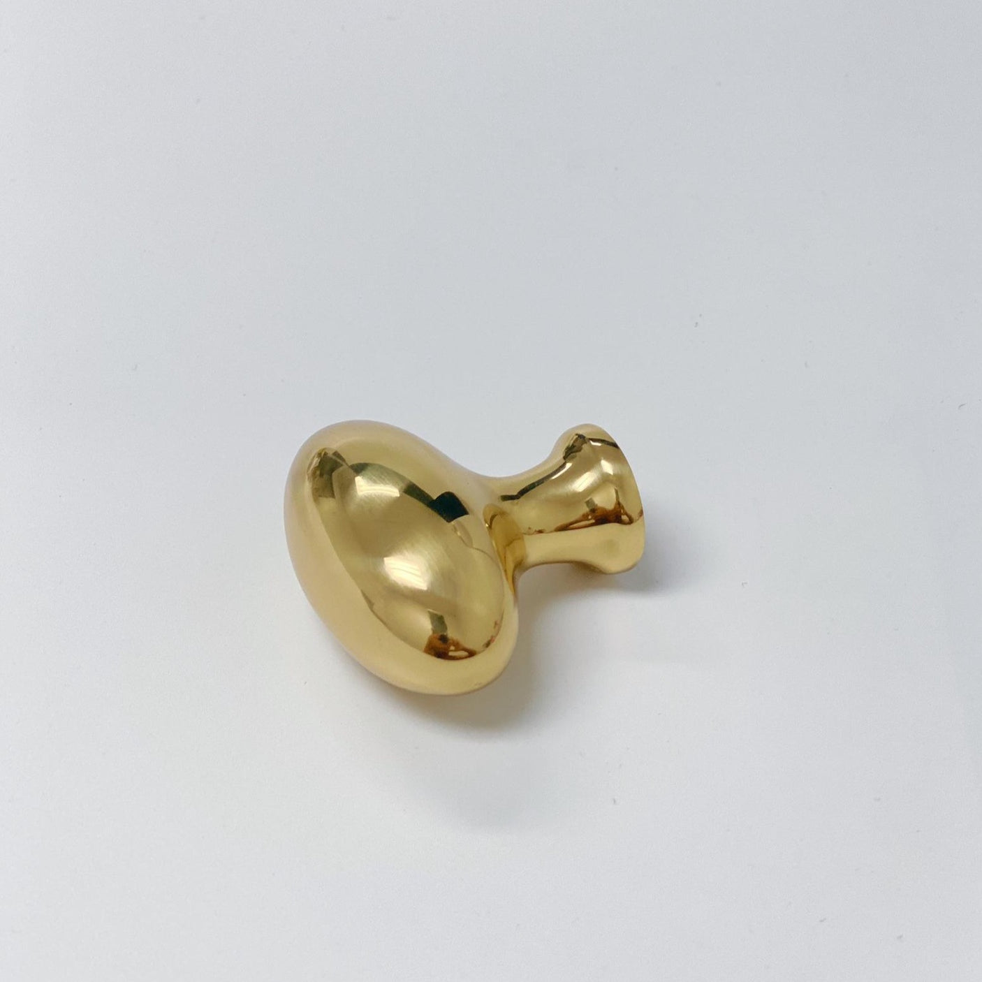 Polished Brass "Heritage" Oval Cabinet Knob - Forge Hardware Studio