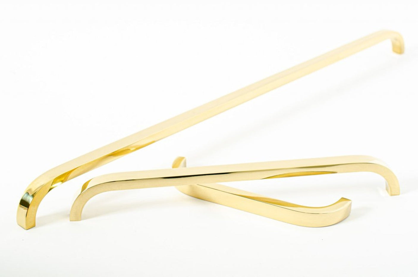 Polished Unlacquered Brass Cabinet Drawer Pulls and Closet Handles - Forge Hardware Studio