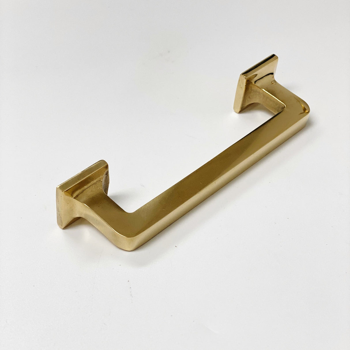 Unlacquered Brass "Eloise" Mission Style Drawer Pull - Forge Hardware Studio