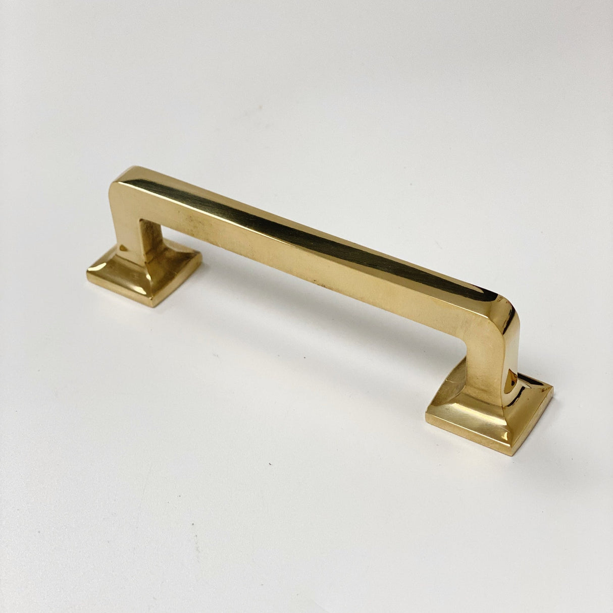 Unlacquered Brass "Eloise" Mission Style Drawer Pull - Forge Hardware Studio