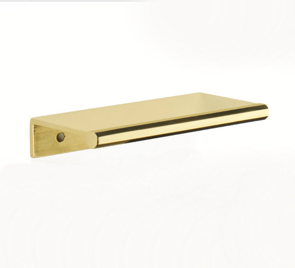 Unlacquered Brass "Porter" Edge Drawer Pull - Forge Hardware Studio