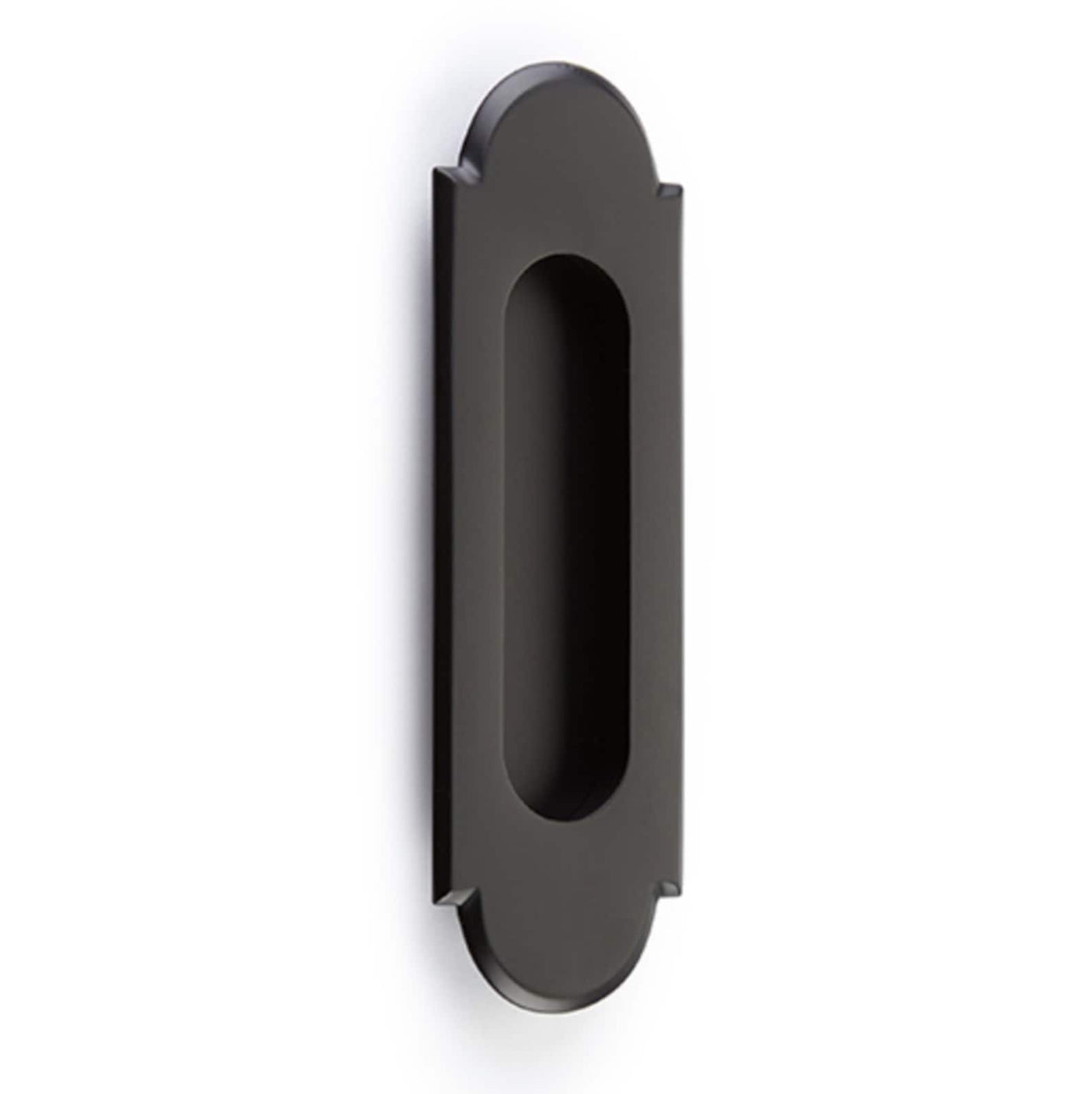 Modern "Fleur" Flush Matte Black Recess Door Pull - Forge Hardware Studio