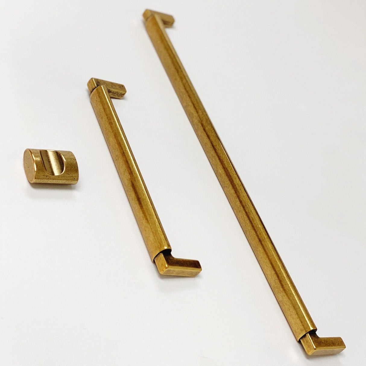 U-Shaped "Florence" Drawer Pull in Antique Brass - Forge Hardware Studio
