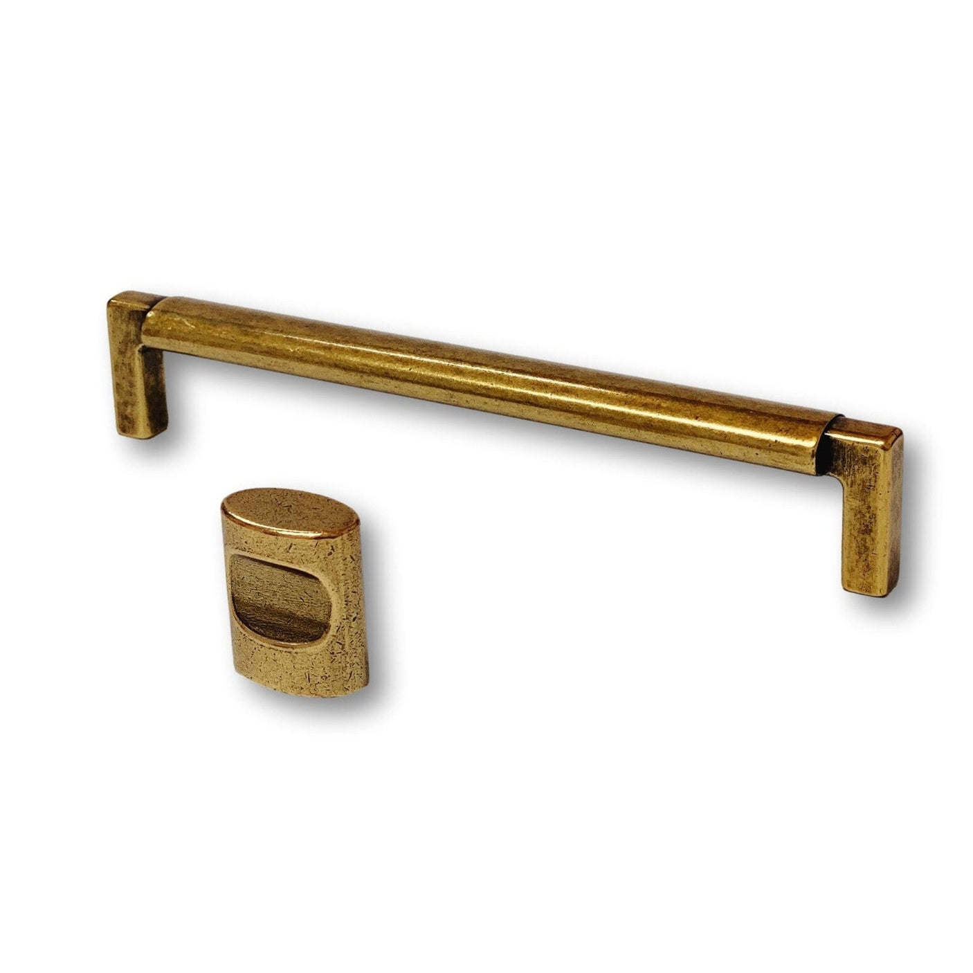 U-Shaped "Florence" Drawer Pull in Antique Brass - Forge Hardware Studio