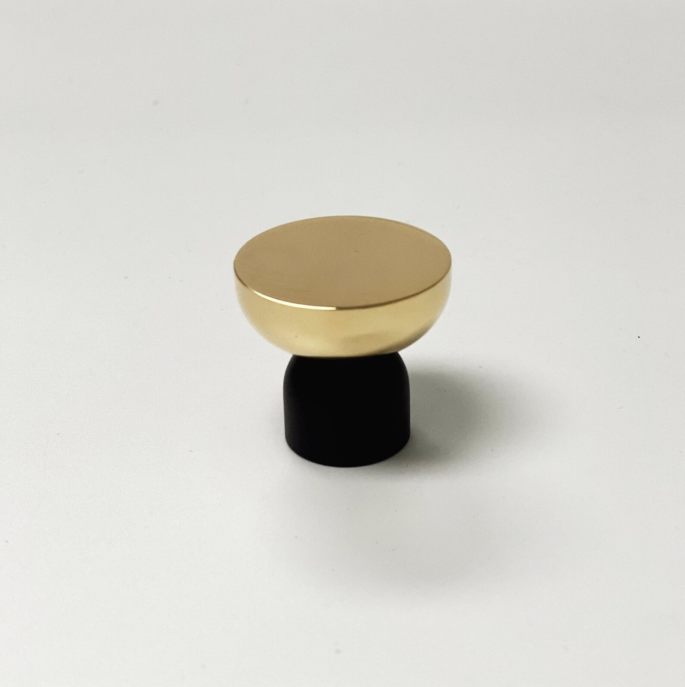 Wall Hook Cabinet Knob "Kori" Dual Finish Polished Brass and Matte Black - Forge Hardware Studio