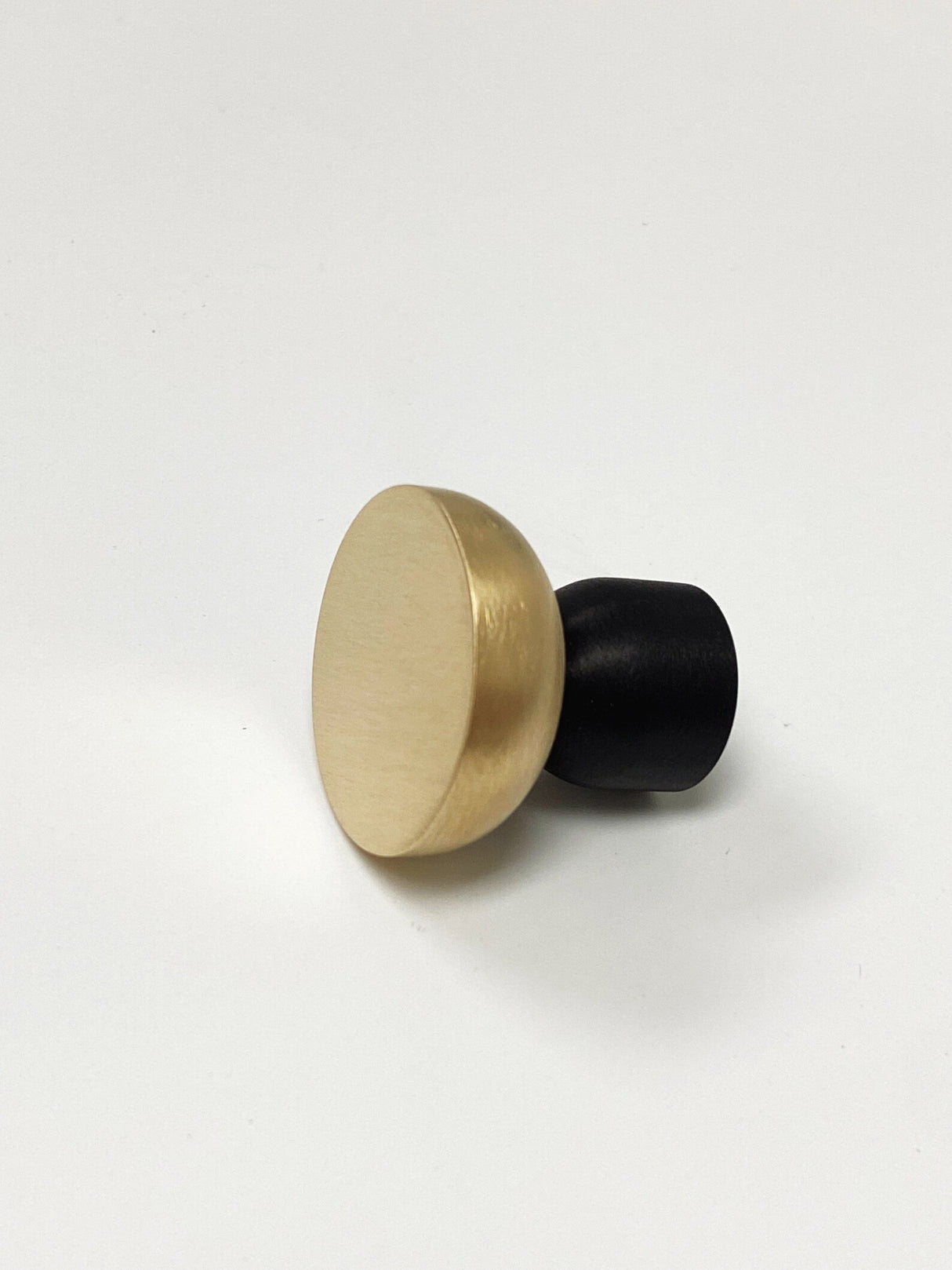 Wall Hook Cabinet Knob "Kori" Dual Finish Brushed Brass and Matte Black - Forge Hardware Studio