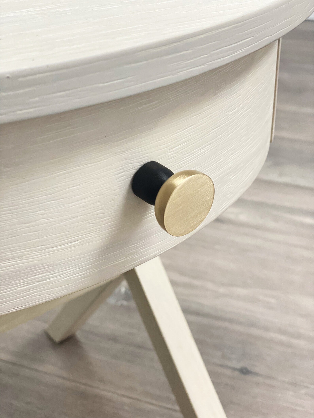 Wall Hook Cabinet Knob "Kori" Dual Finish Brushed Brass and Matte Black - Forge Hardware Studio