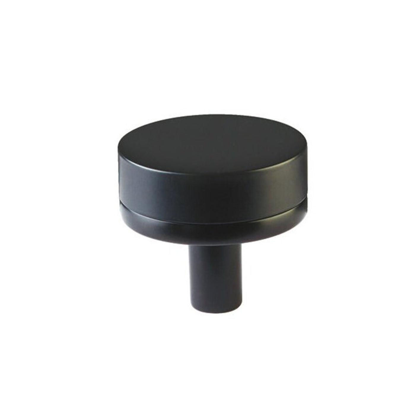 Smooth "Converse No.2" Matte Black Cabinet Knobs and Drawer Pulls - Forge Hardware Studio