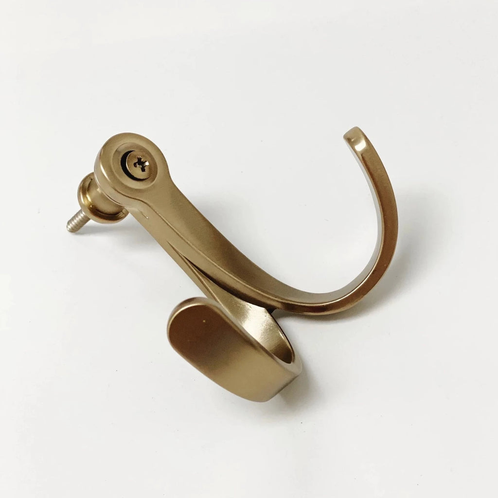 Champagne Bronze Modern Double Wall Hook Hat Towel Hook - Forge Hardware Studio