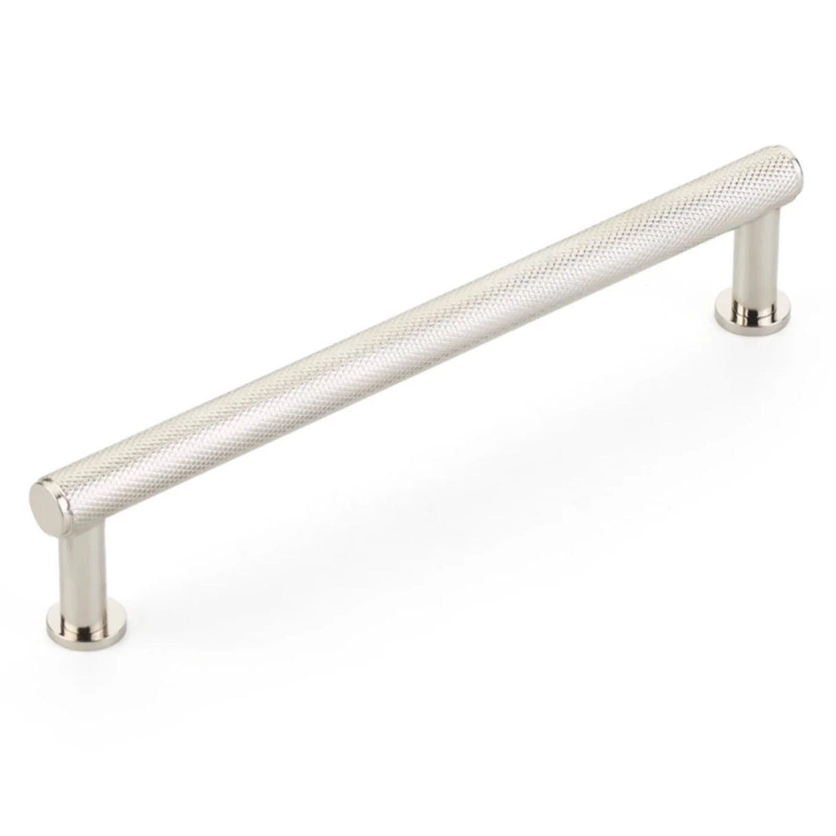 Polished Nickel "Maison" Knurled Drawer Pulls and Cabinet Knobs with Optional Backplate - Forge Hardware Studio