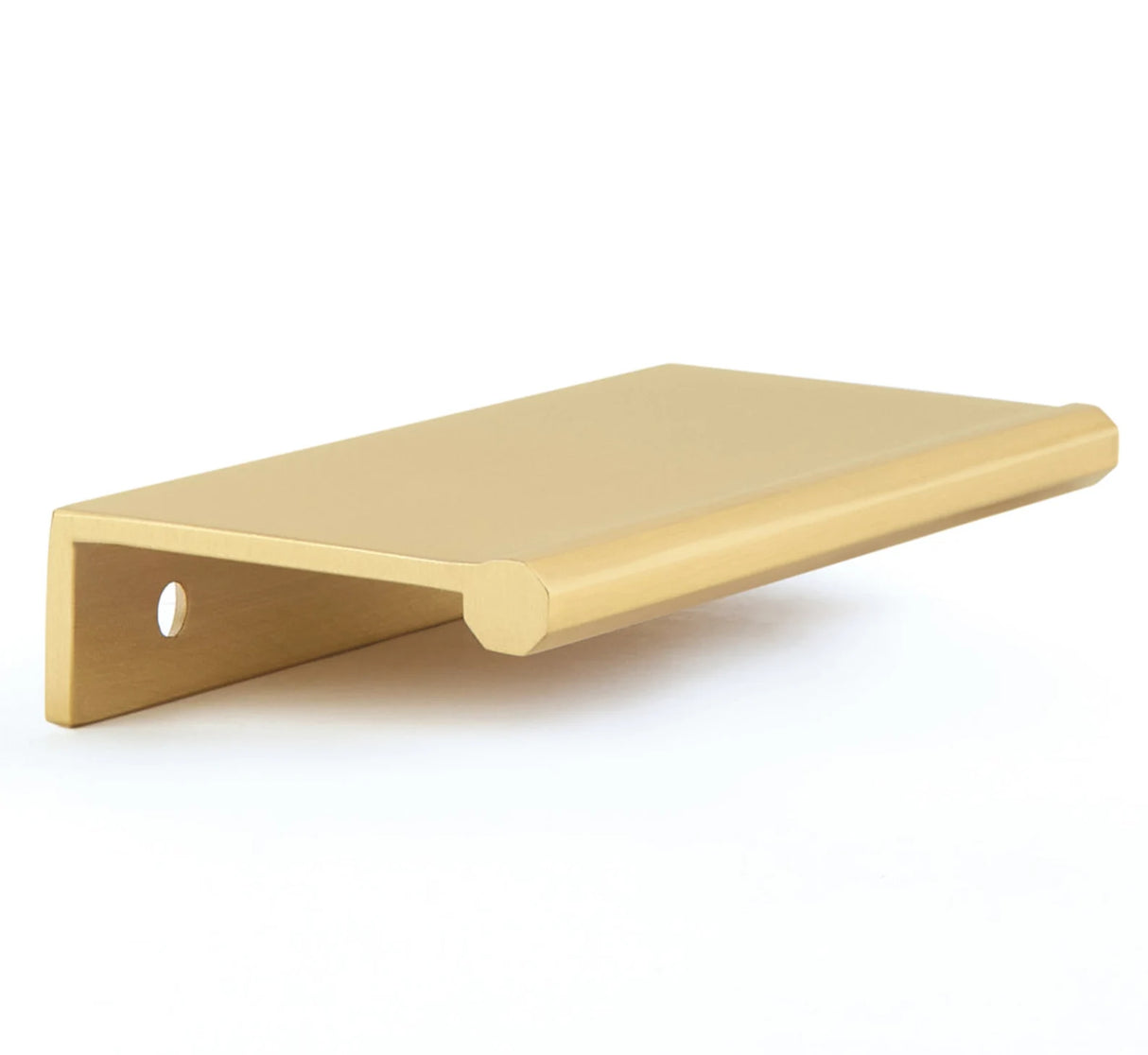 Satin Brass "Porter" Edge Drawer Pull - Forge Hardware Studio