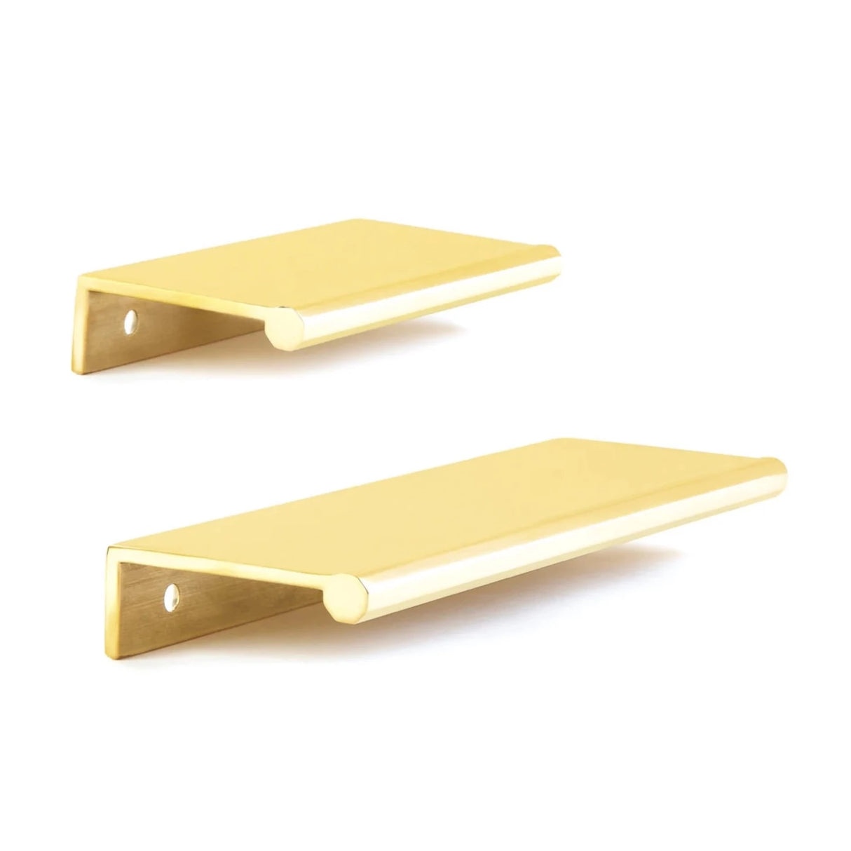 Unlacquered Brass "Porter" Edge Drawer Pull - Forge Hardware Studio