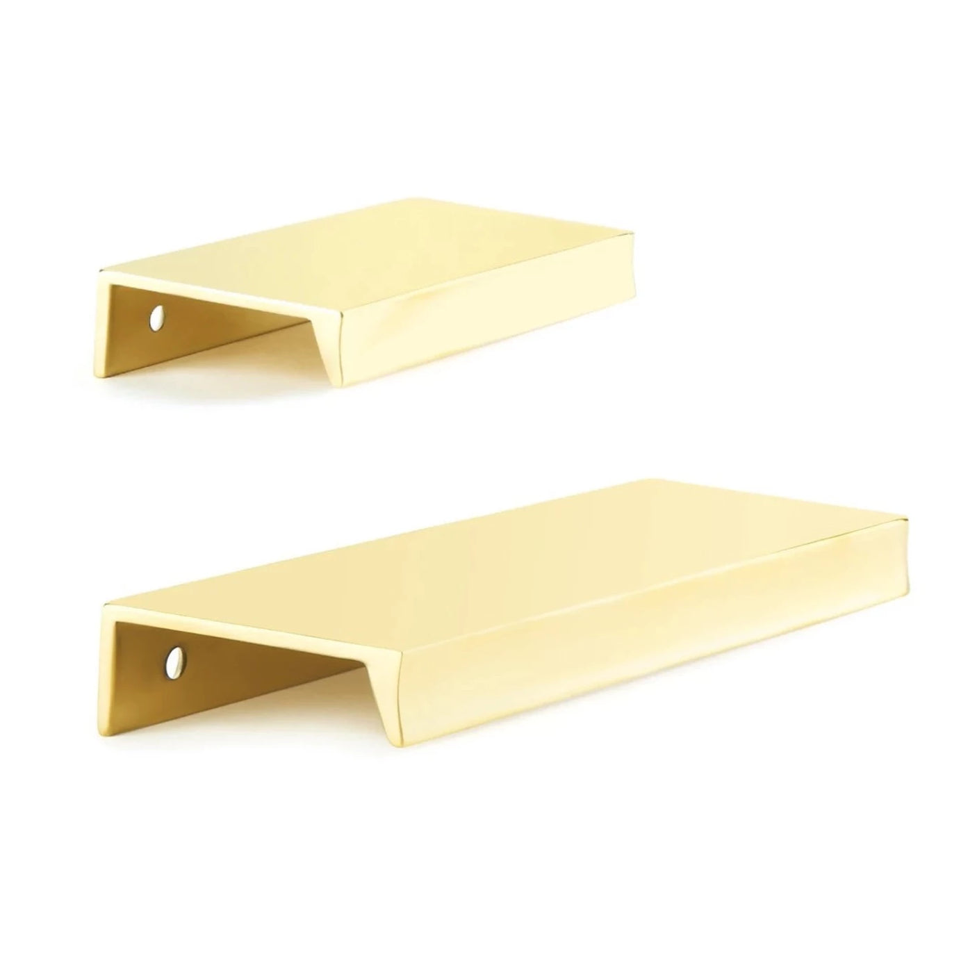 Unlacquered Brass "Parker" Edge Drawer Pull - Forge Hardware Studio