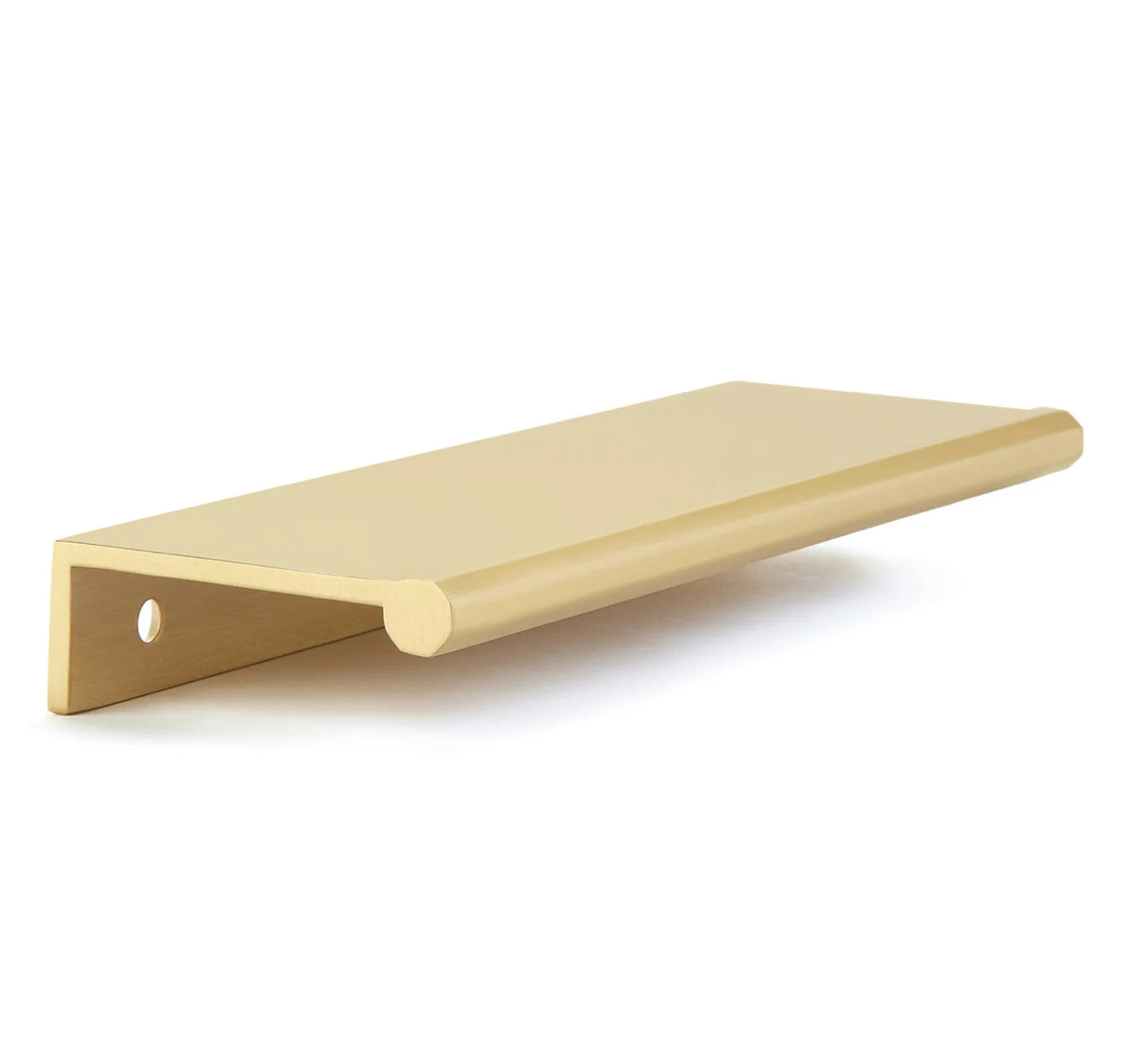 Satin Brass "Porter" Edge Drawer Pull - Forge Hardware Studio