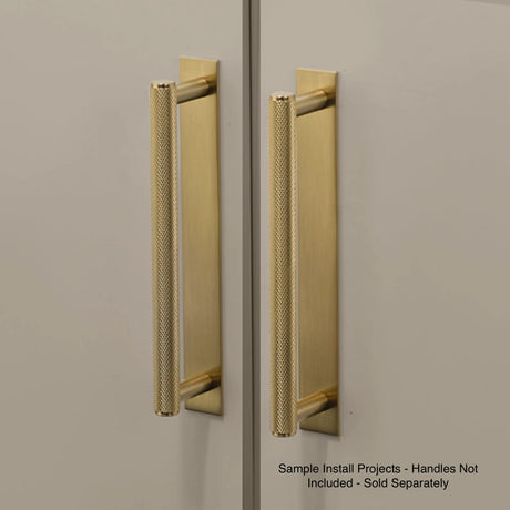 Satin Brass "Maison" Drawer Pull Backplates - Forge Hardware Studio