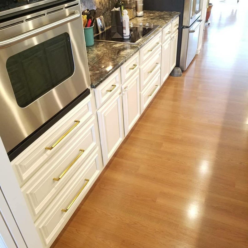 Round Glass and Brass Ball Drawer Knob - Brass Cabinet Hardware