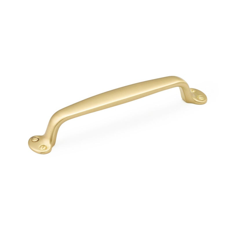 Satin Brass Drawer Pulls "Transitional" Handles and Cup Pulls - Brass Cabinet Hardware