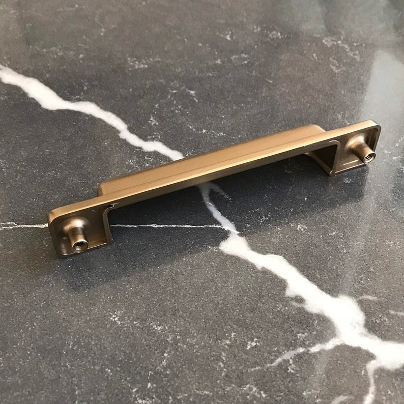Square Cup Drawer Pulls in Champagne Bronze-Cabinet Handles - Brass Cabinet Hardware