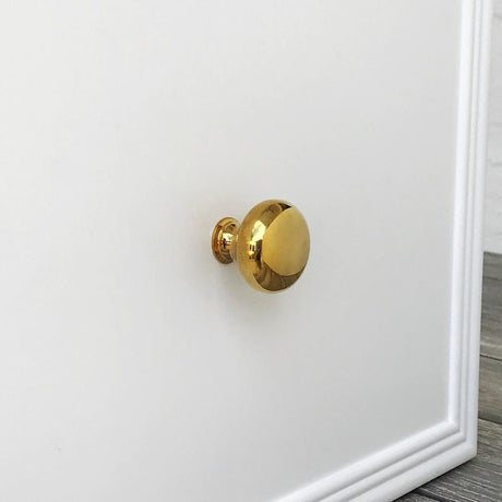 Unlacquered Brass "Eloise" Round Cabinet Knob - Kitchen Drawer Pull - Brass Cabinet Hardware