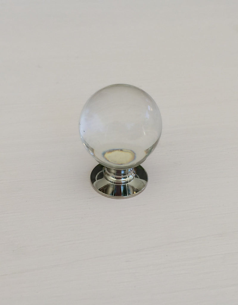 Polished Nickel and Lucite Ball Cabinet Knob - Brass Cabinet Hardware 