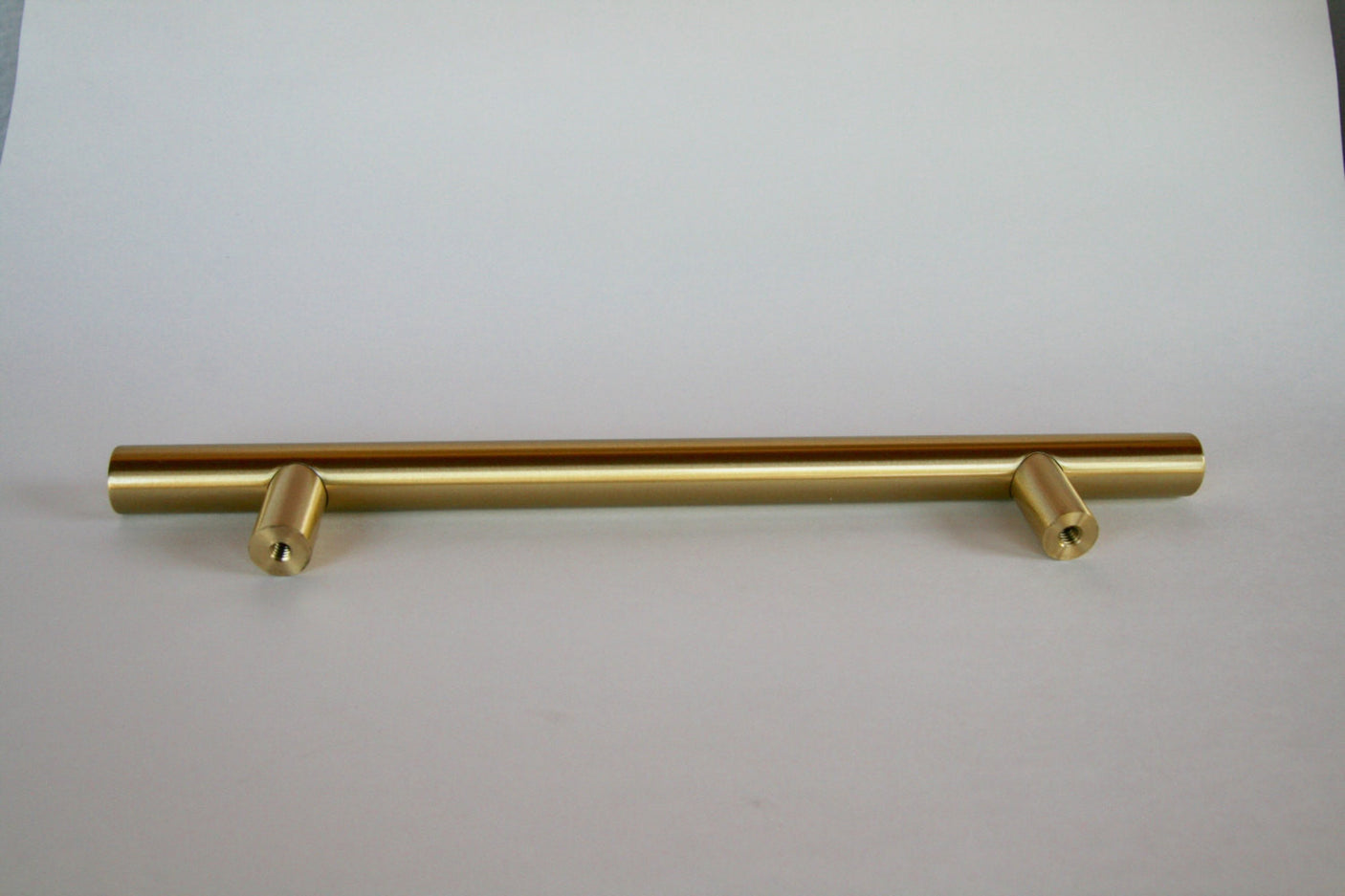 Satin Brass Fridge T-Bar 8" Appliance Pull - European Pull - Brass Cabinet Hardware