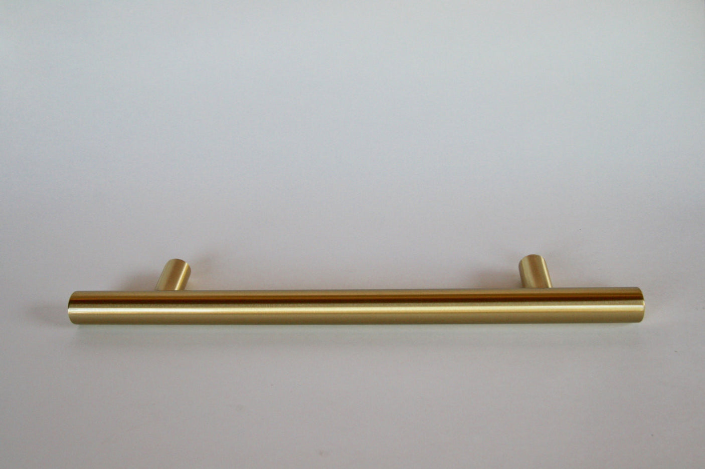 Satin Brass Fridge T-Bar 8" Appliance Pull - European Pull - Brass Cabinet Hardware