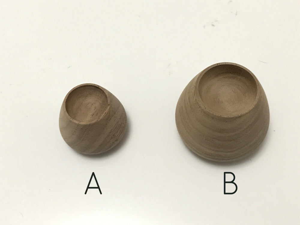 Walnut Mid-century Modern Wood Drawer Knobs - Brass Cabinet Hardware