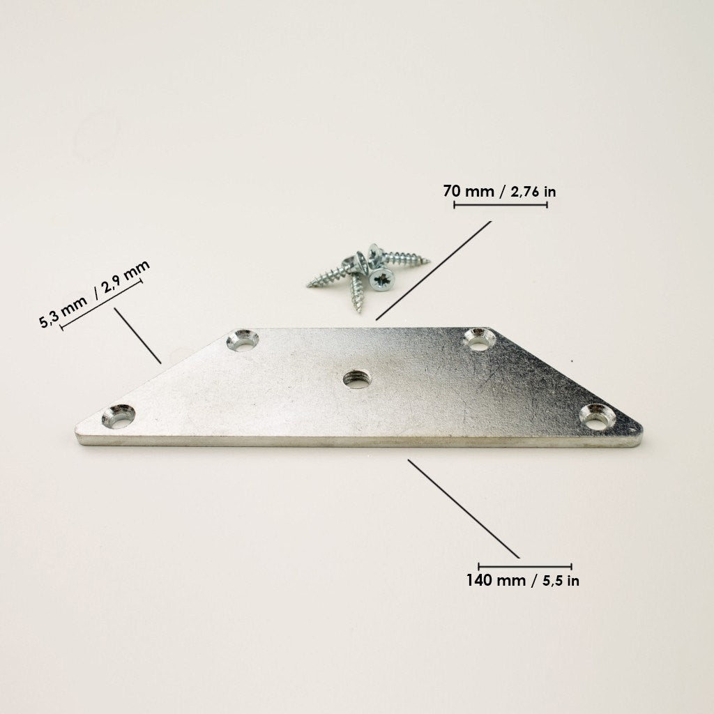 Universal Fitting Plate for Legs - Brass Cabinet Hardware
