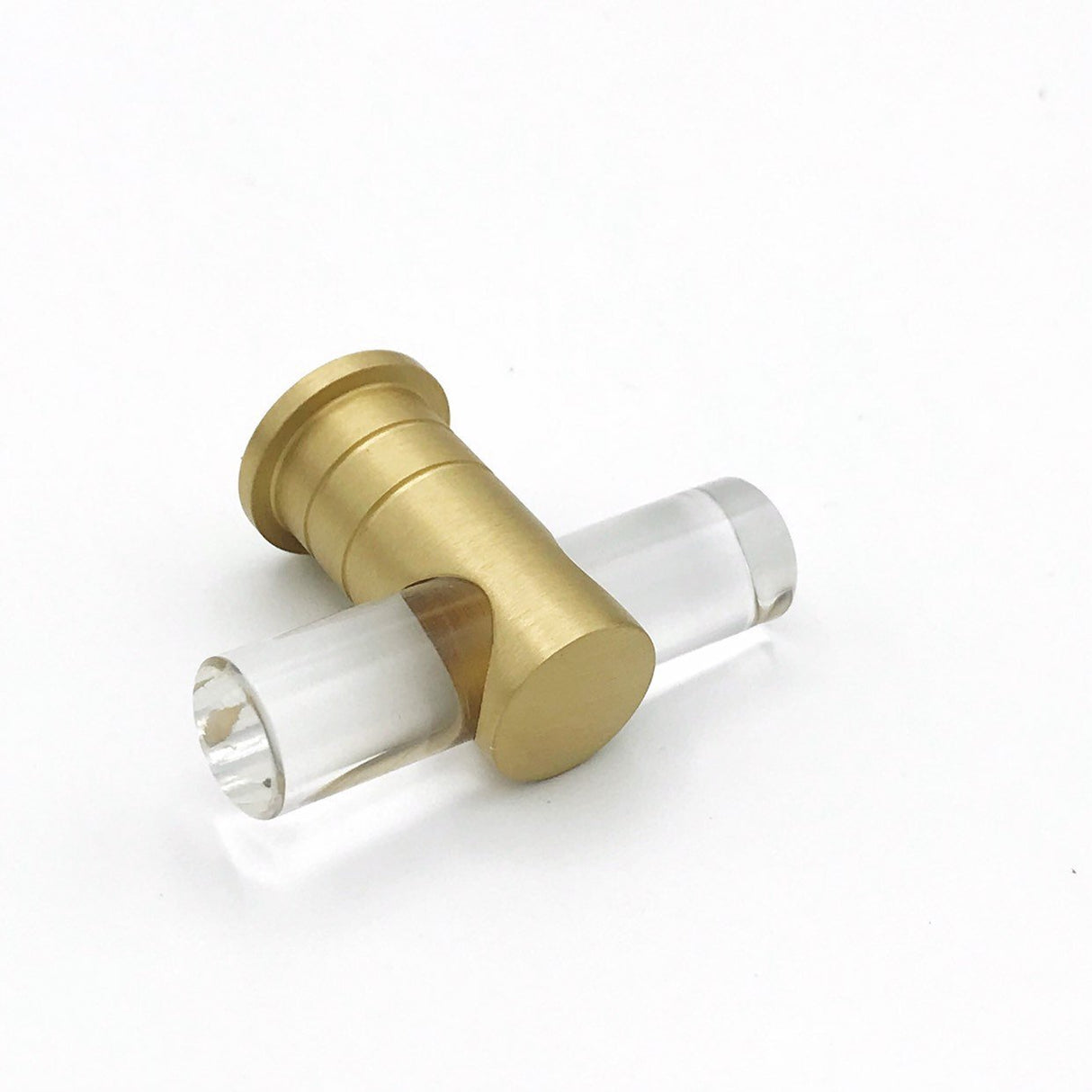 Lucite and Satin Brass "Luz" Drawer Pulls and Cabinet Knob - Forge Hardware Studio