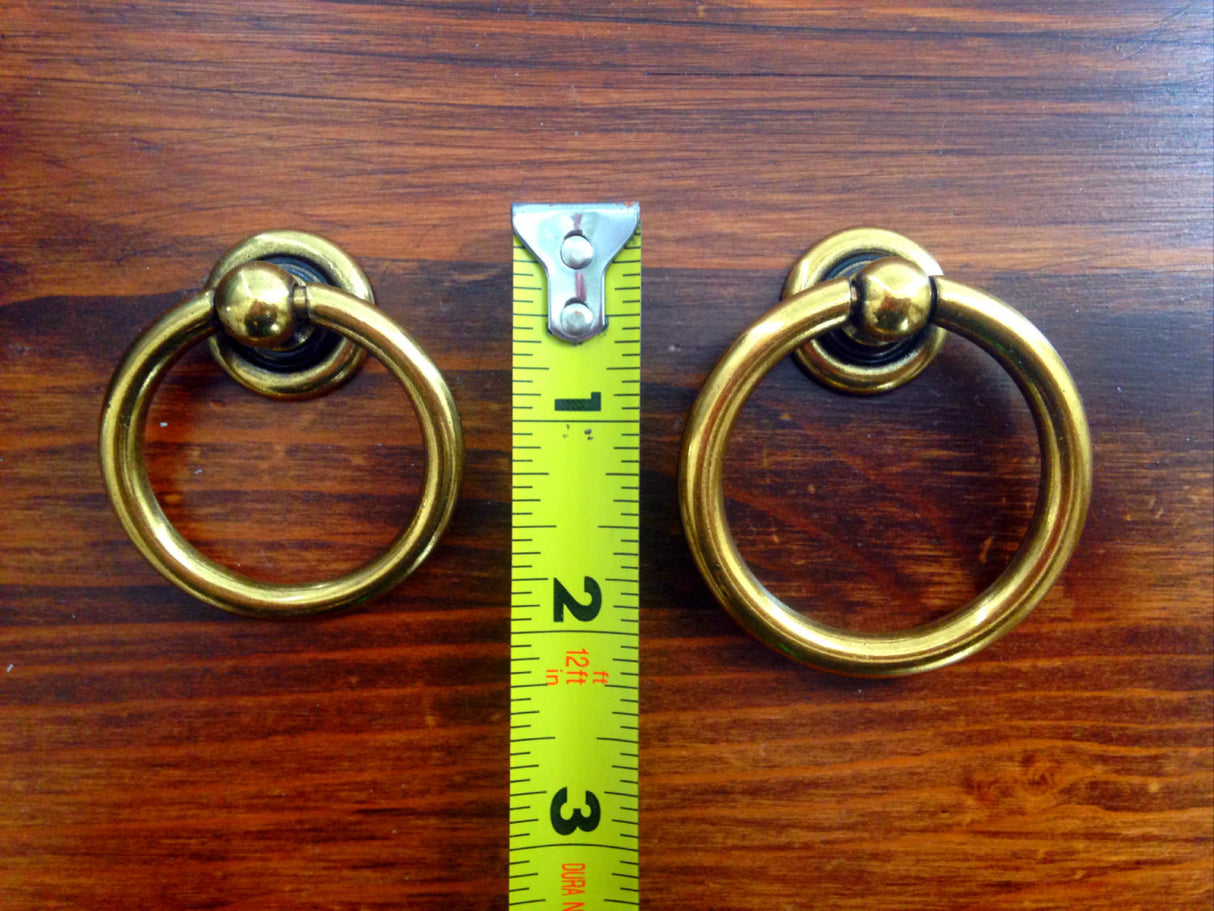 Plain Brass Ring Pulls Hardware Cabinet Pull Drawer Pull - Brass Cabinet Hardware