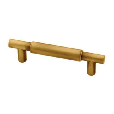 York 3-3/4" T-Bar Cabinet Furniture Modern Brass Gold Pull Handle - Brass Cabinet Hardware