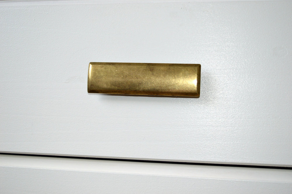 Rectangular Drawer  "Roman" Pulls in Antique Brass - Brass Cabinet Hardware