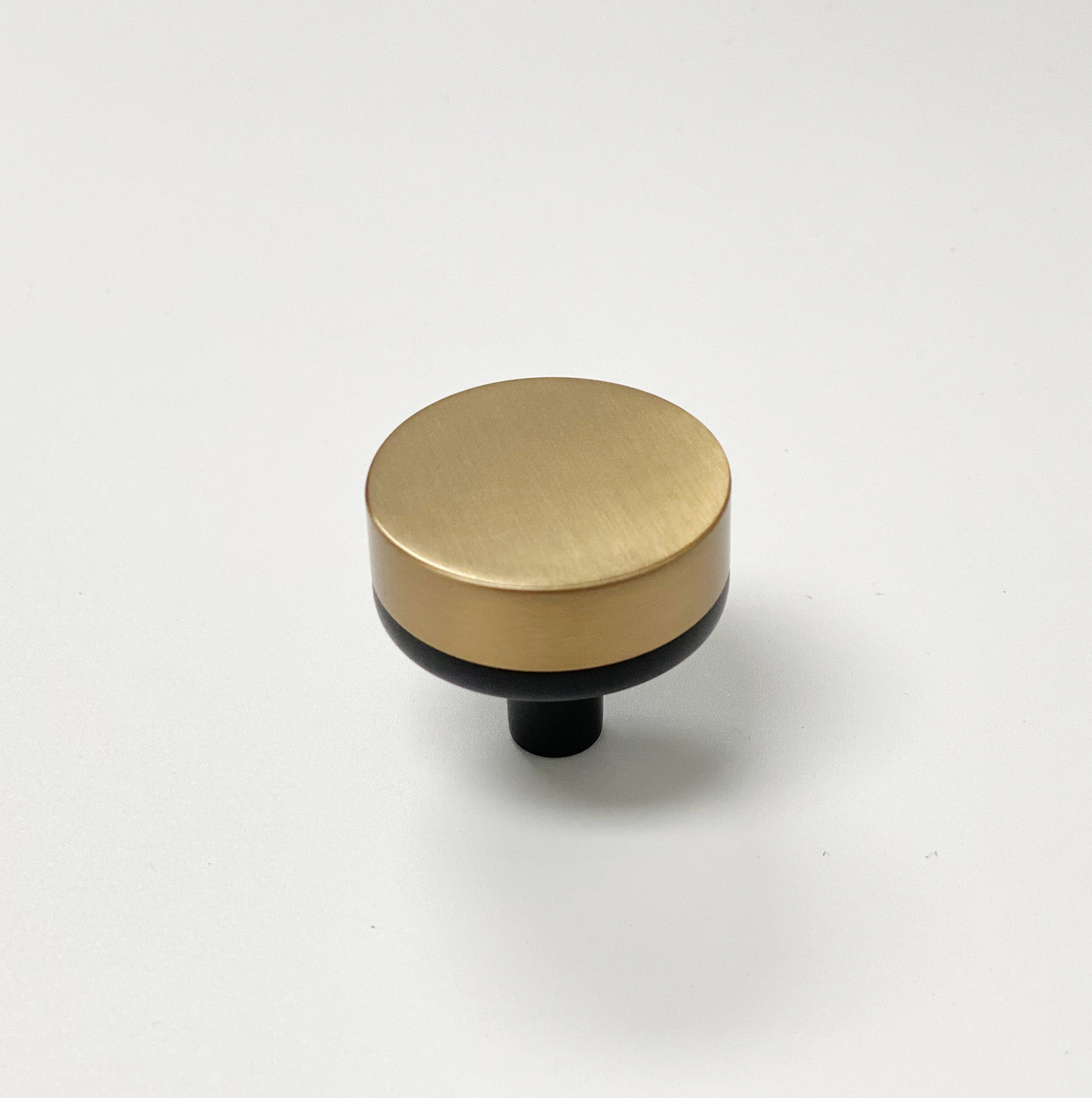 Smooth "Converse No.2" Black and Champagne Bronze Dual-Finish Knobs and Pulls - Forge Hardware Studio