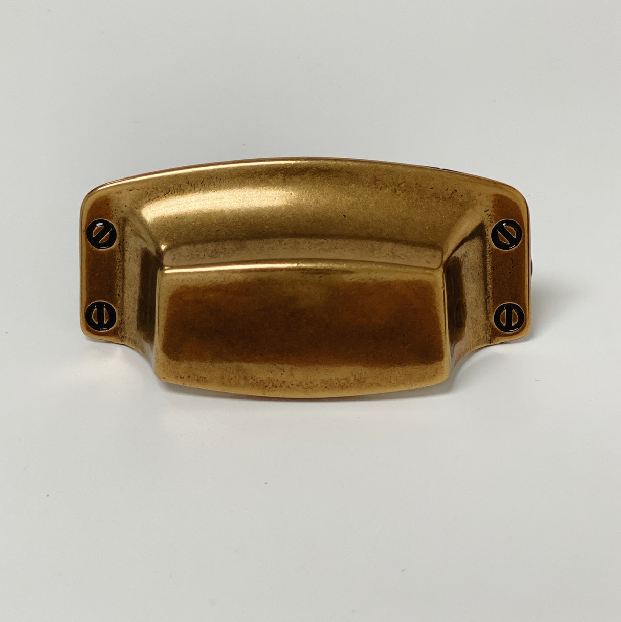 Drawer Cup Pull "Tuscany" in Antique Brass - Brass Cabinet Hardware - Forge Hardware Studio