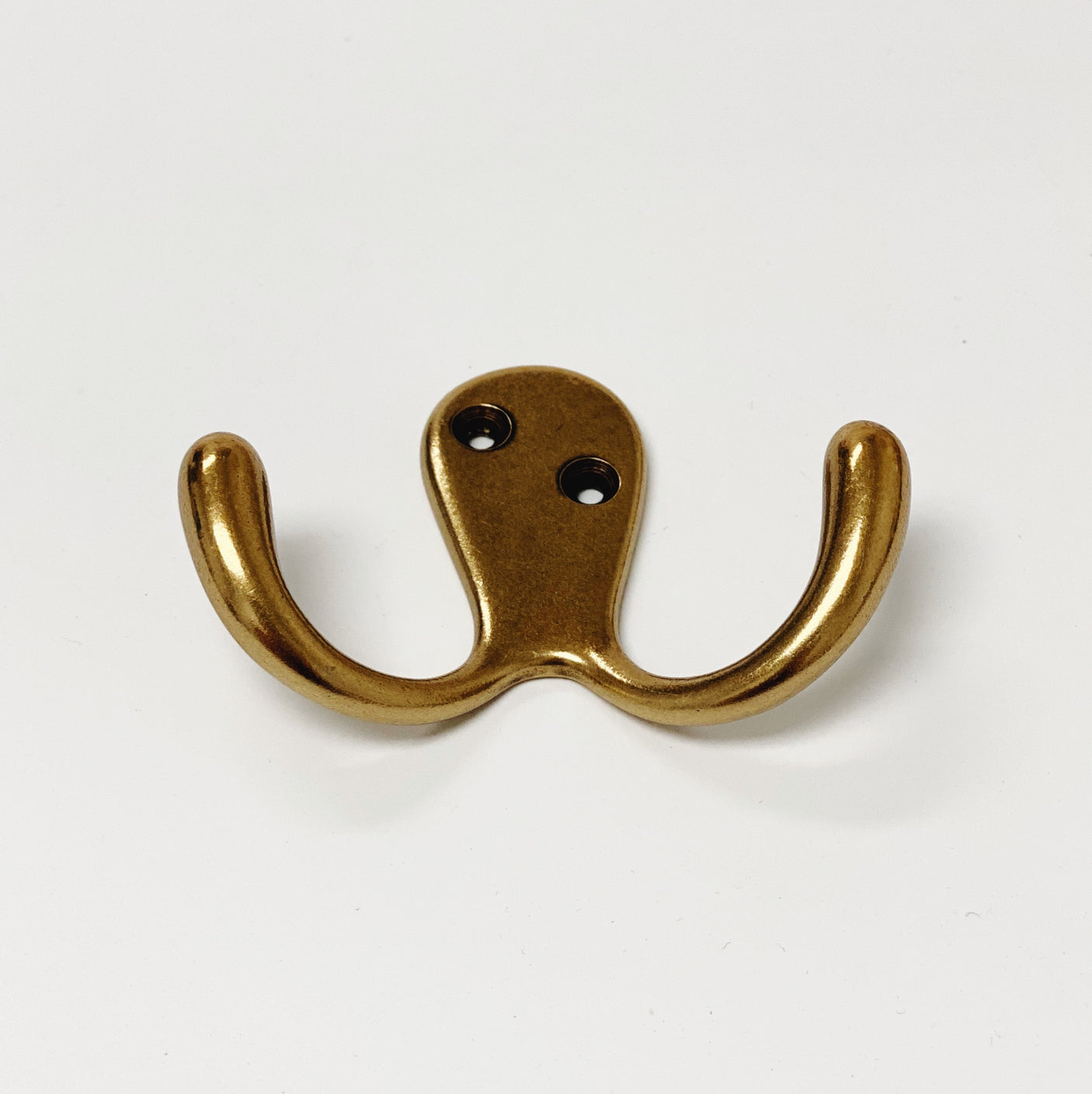 Antique Brass "Capri" Medium Modern Wall Hat and Coat Hook - Forge Hardware Studio