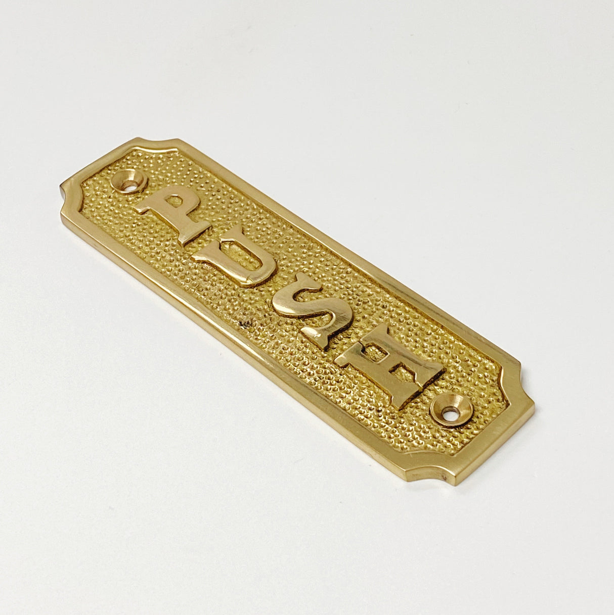 Brass "Push" Door Sign 1-5/16” W x 4-1/2” H - Brass Door Sign - Forge Hardware Studio