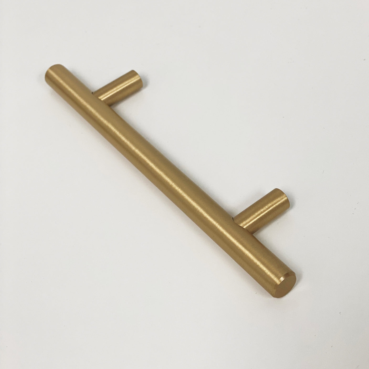 T-Bar "European" Satin Brass Cabinet Knobs and Pulls - Forge Hardware Studio