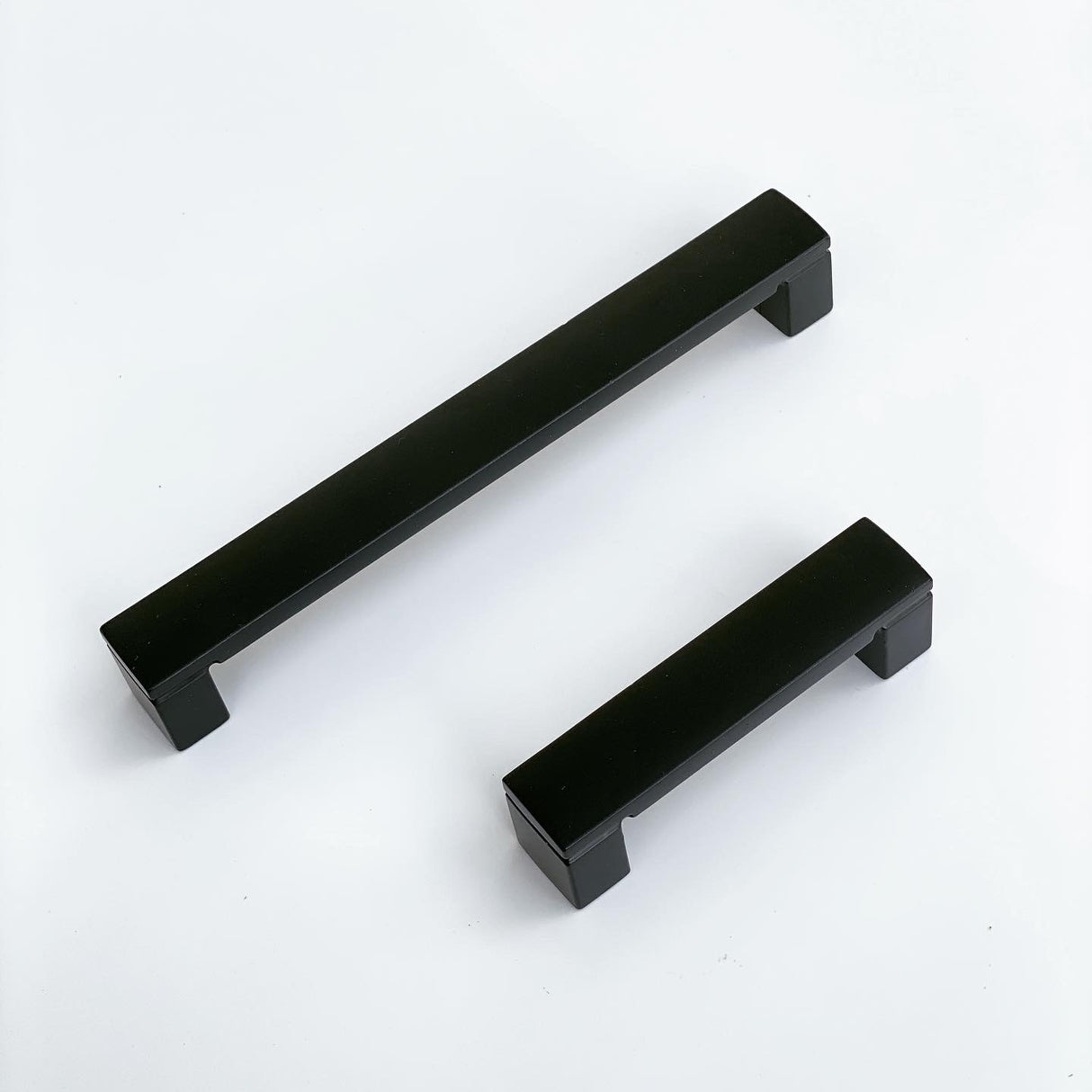 Modern Matte Black "Beam" Drawer Handles and Cabinet Knob - Forge Hardware Studio