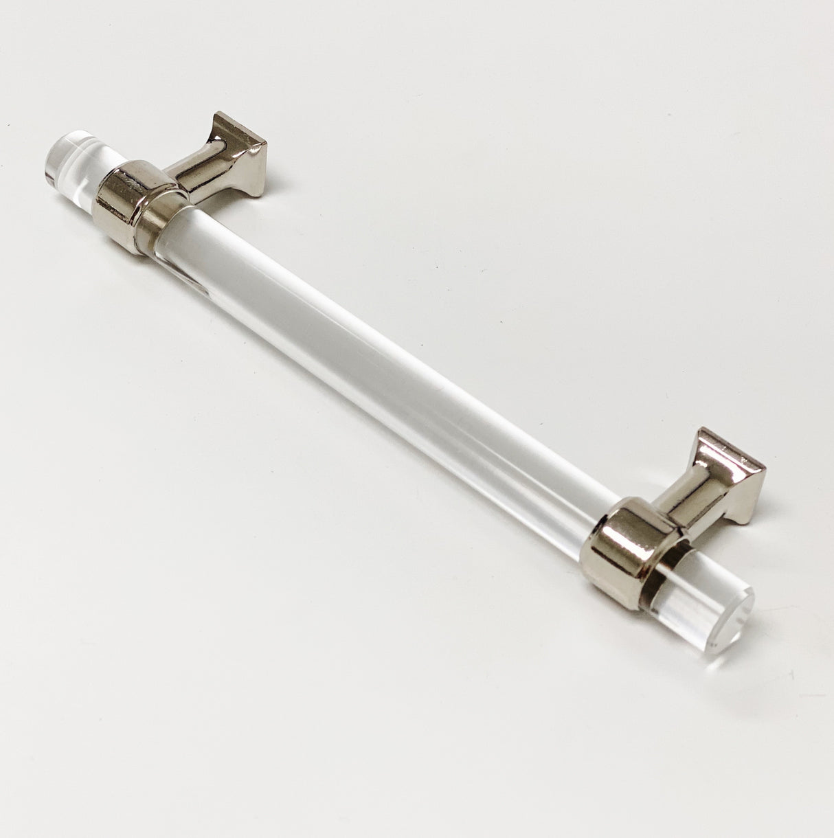 Polished Nickel "Gigi" Lucite Modern Drawer Pull - Forge Hardware Studio