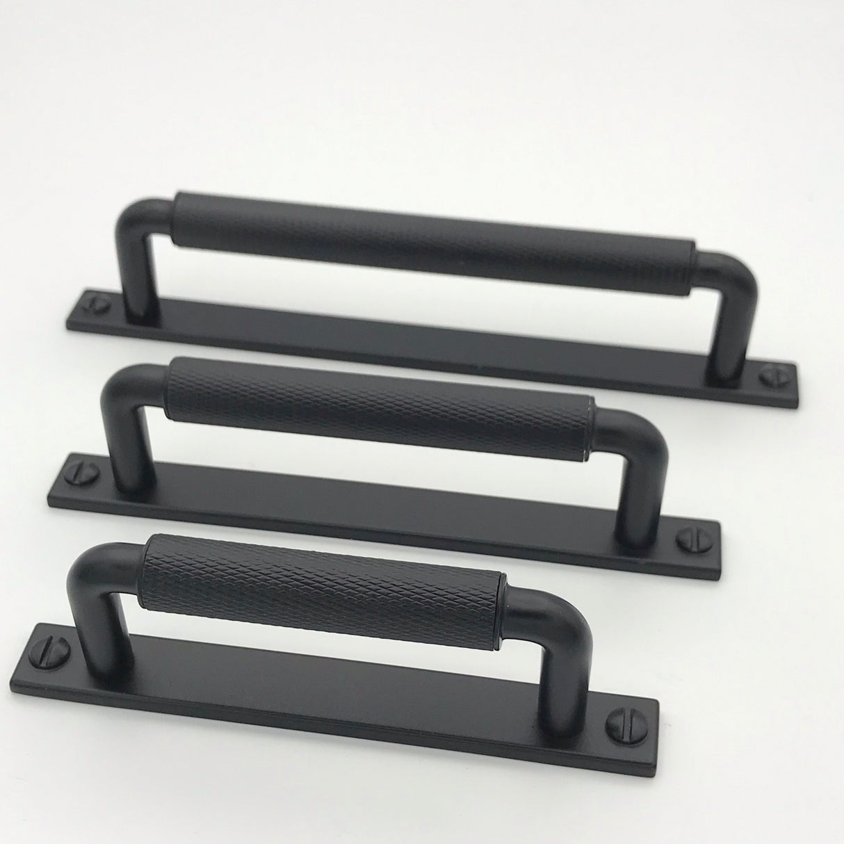 Knurled Drawer Pulls "Kava" Matte Black Textured Kitchen Cabinet Handles - Brass Cabinet Hardware