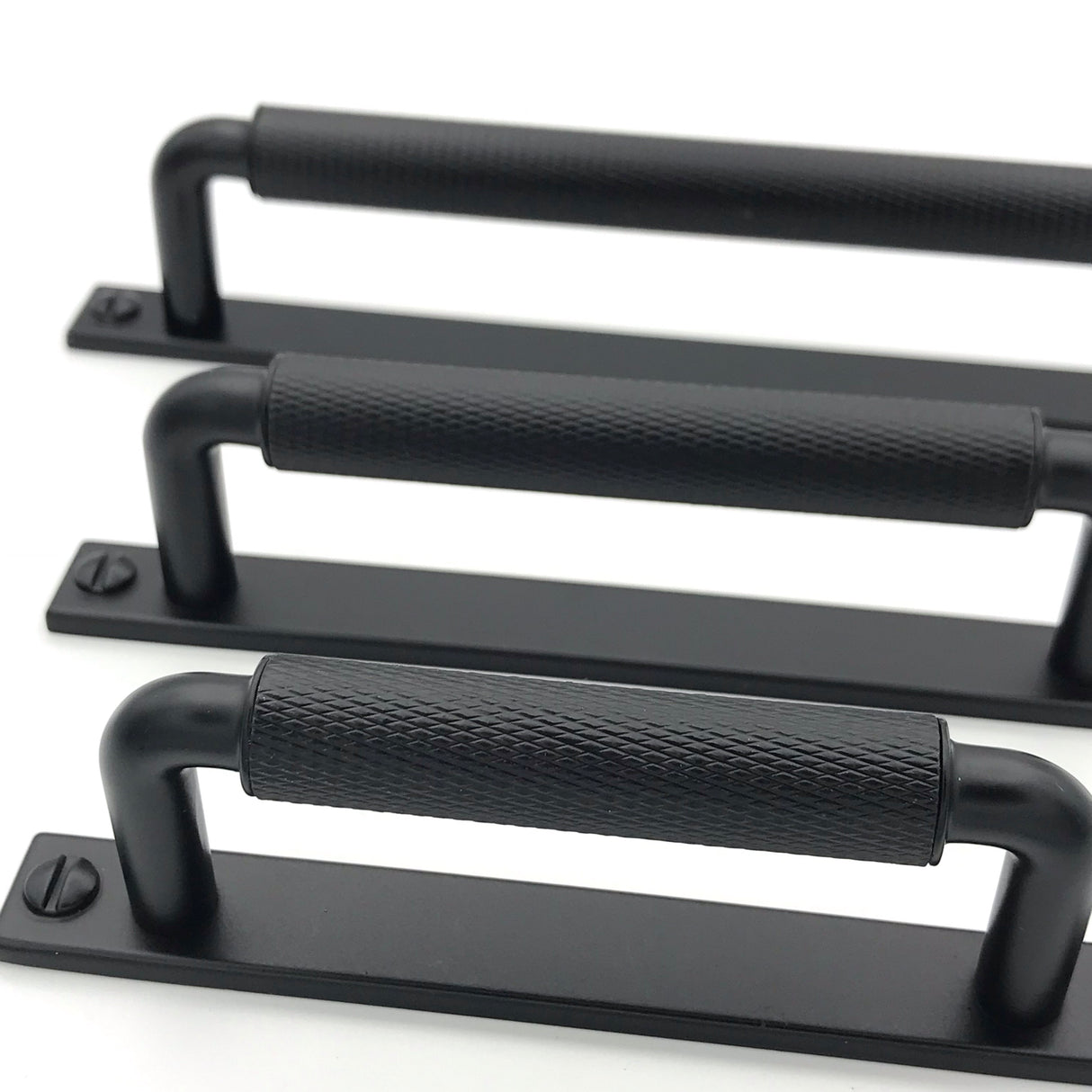 Knurled Drawer Pulls "Kava" Matte Black Textured Kitchen Cabinet Handles - Brass Cabinet Hardware