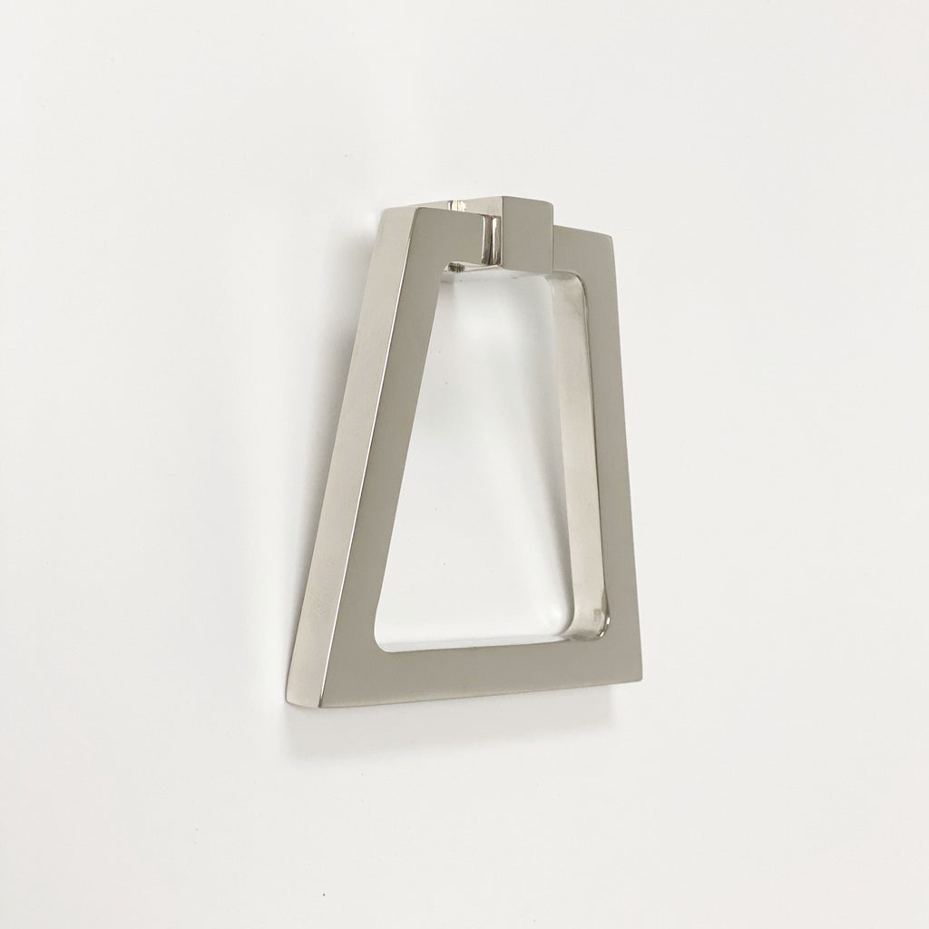 Zimi Triangular Oversized Ring Pull in Polished Nickel - Forge Hardware Studio